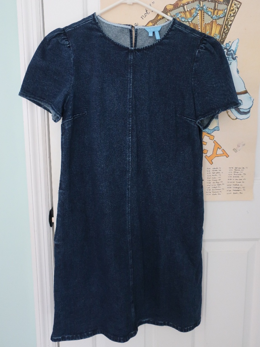 Draper James Dark Blue Denim Midi Dress
